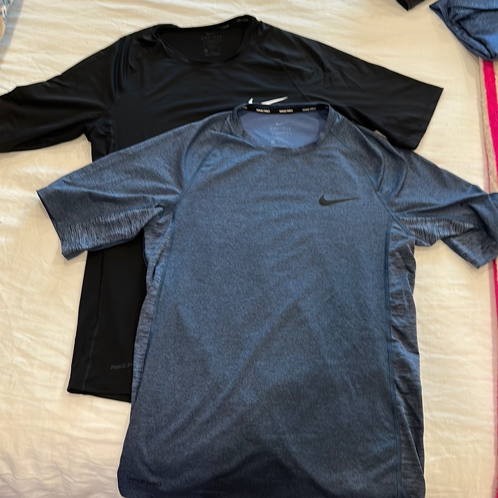 Lot of 2 Nike Pro Slim Fit Shirts Size M
